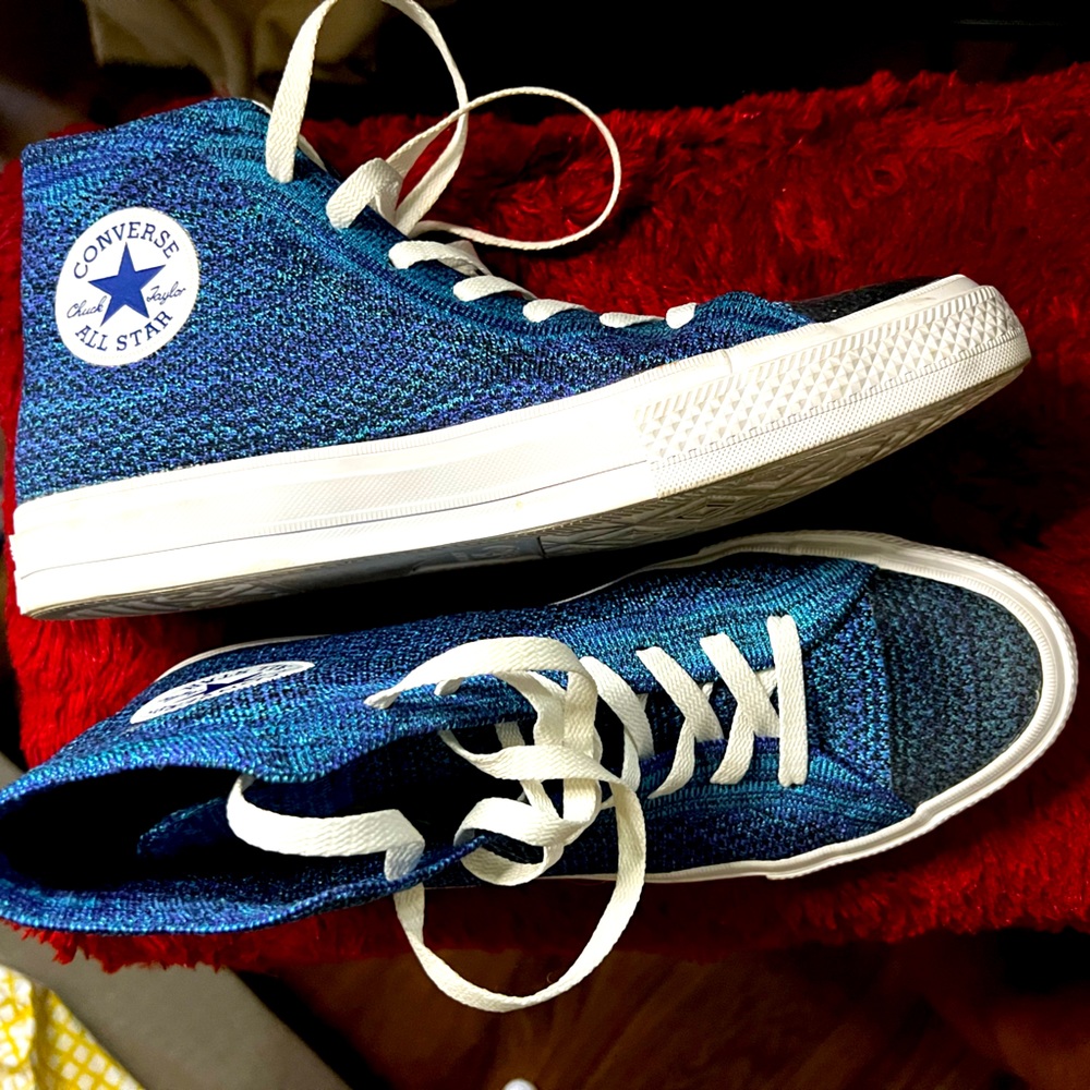 Royal blue fly knit Chuck Taylor